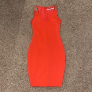 Guess Orange Scallop Detail Mini Dress - Runs Big